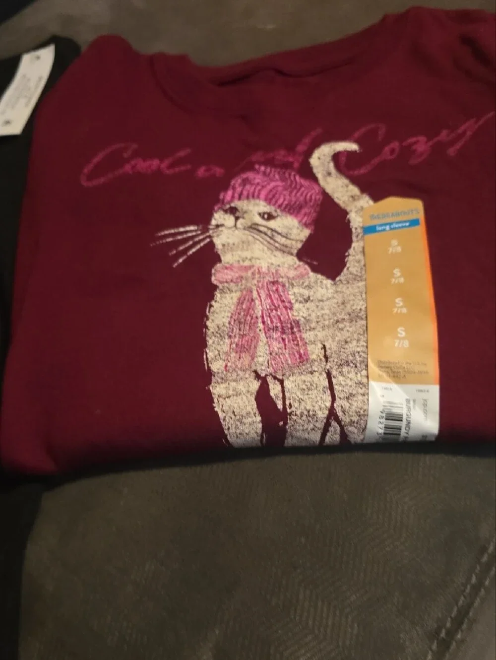 Kids Long Sleeve Tees - Black and Burgundy